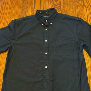 Banana Republic 100% Cotton Standard Fit Black Button-down Shirt
